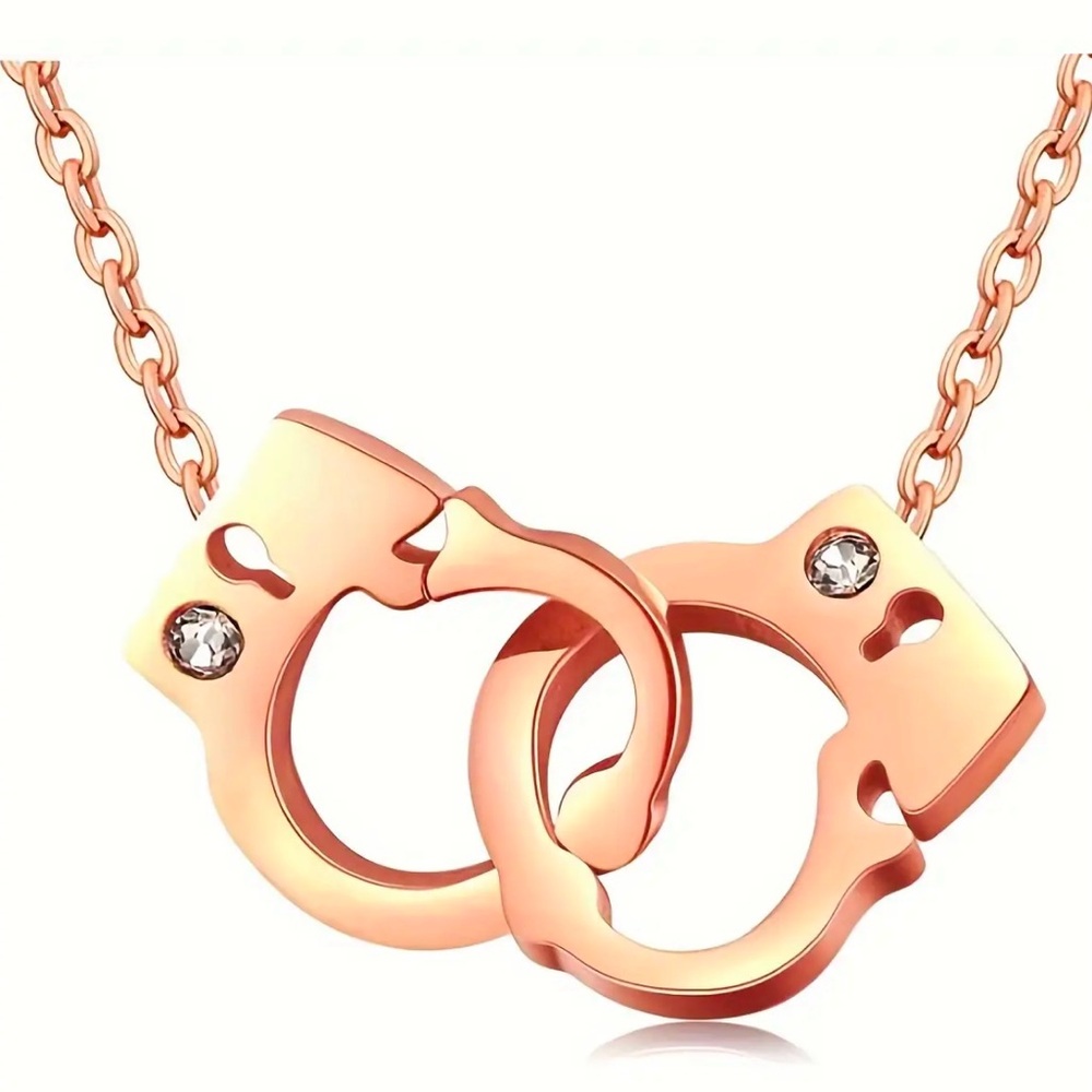 Necklace, Rose gold tone, Handcuff Design, NEW